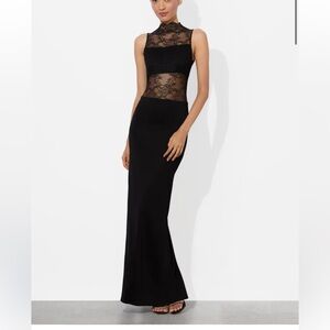 Alice + Olivia Black Lace Maxi Dress